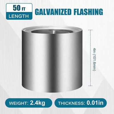 Rollo galvanizado 4x50ft 0.01pulg techo jardín