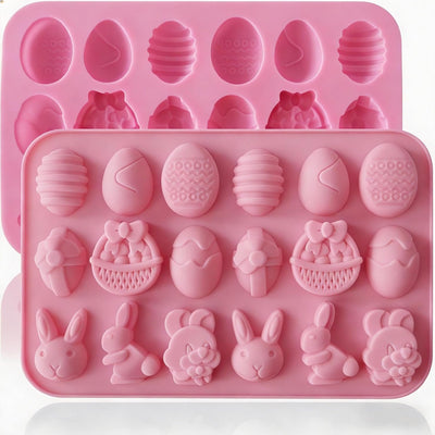 2 Moldes Silicona Conejo Pascua para Chocolate Galletas