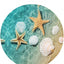 Mantel redondo estrella mar concha playa reutiliz. 60"