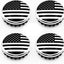 Set 4 Tapacubos Rueda Coche Estilo Bandera Negro