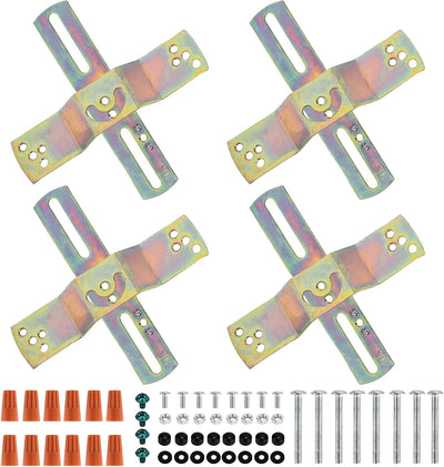 Set 4 soportes lámpara placas ajustables para caja 4pulg