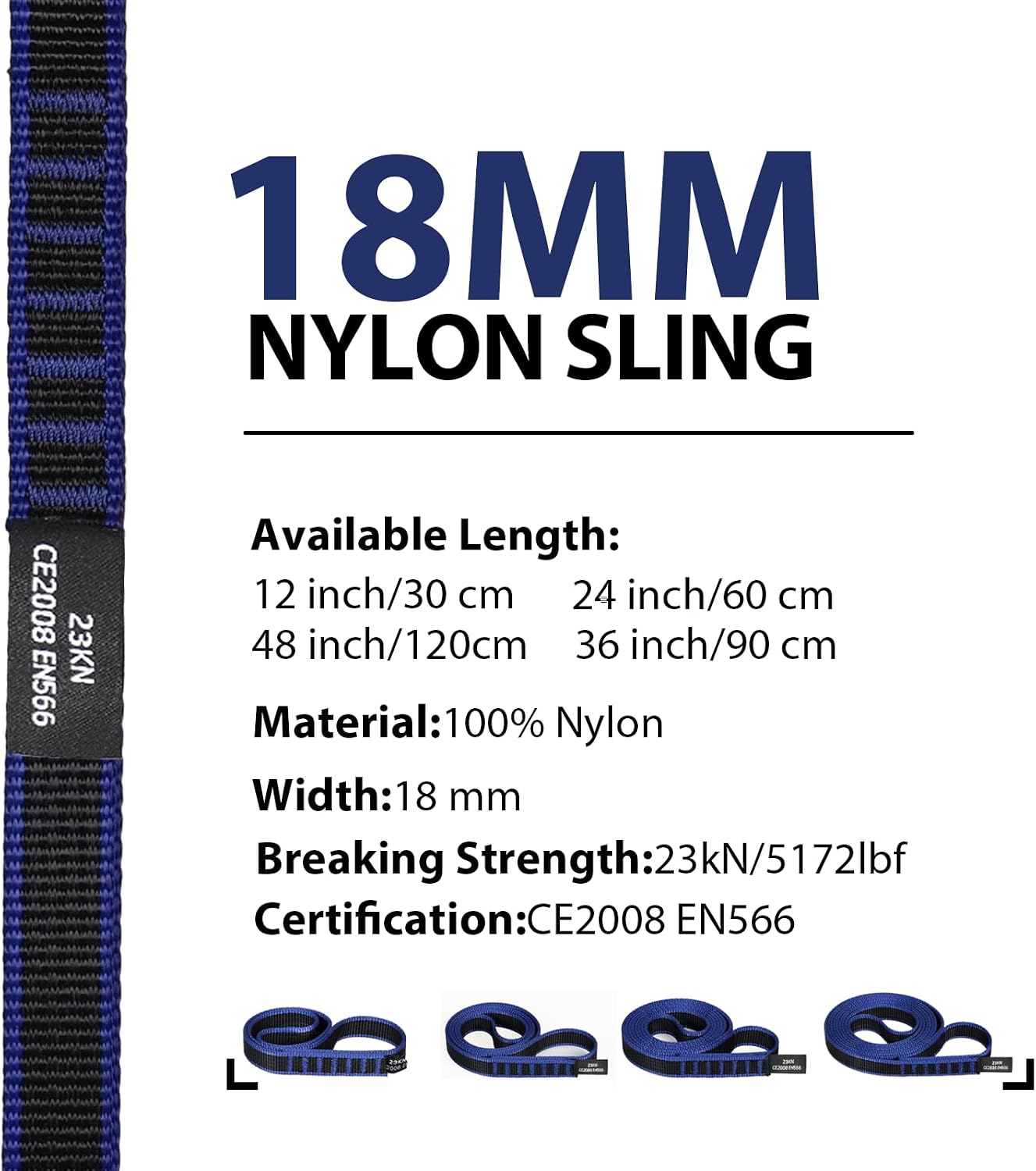 Cincha nailon escalada 23kn certificada CE2008