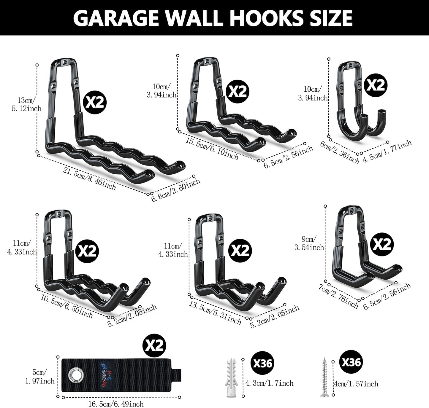 Ganchos garaje pack 14 colgador pared bicicletas