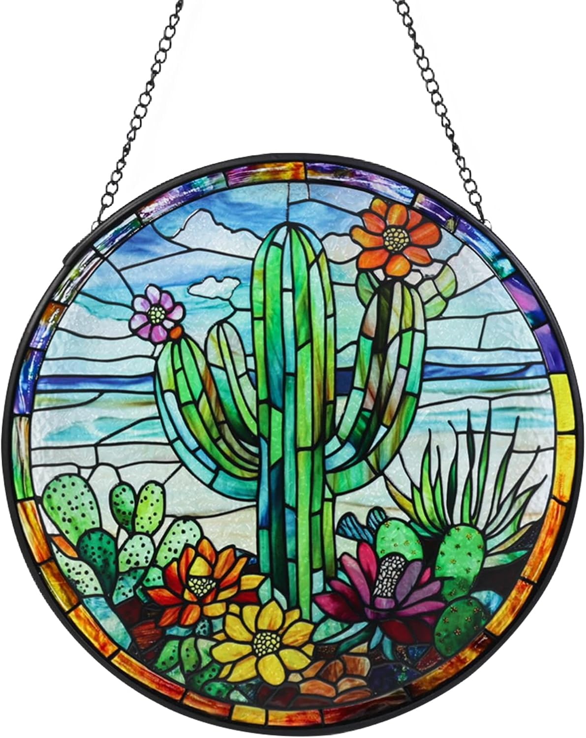 Atrapasoles colgante cactus cadena 7.9pulg decoración Arizona