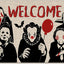 Tapete antiderrap Halloween personajes terror sangriento