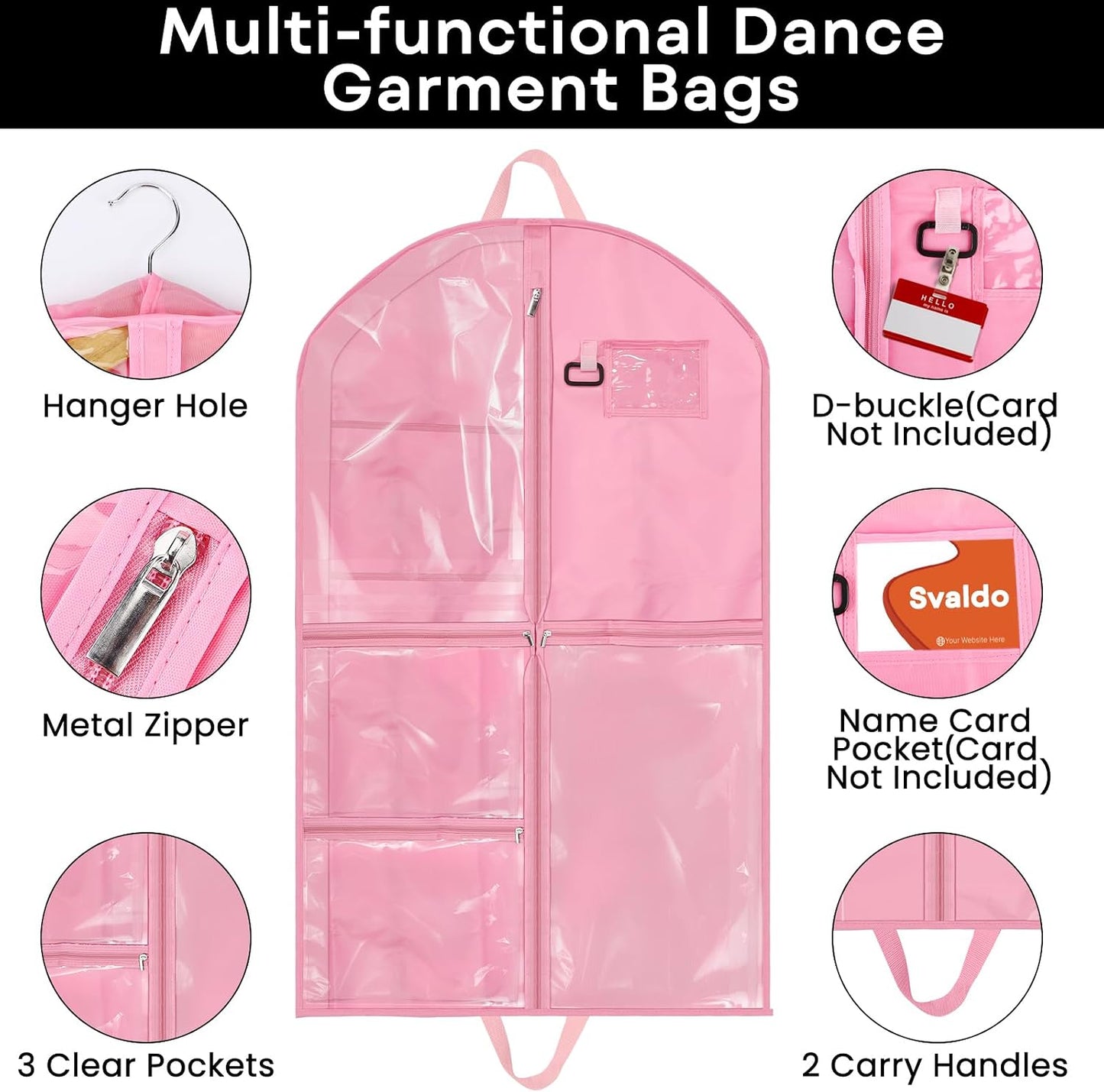 Bolsas ropa baile rosa 24x40" impermeables 2 pzas