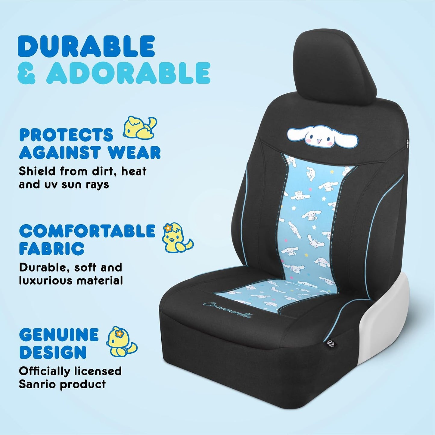Funda asiento Hello Kitty Cinnamoroll azul poliéster coche