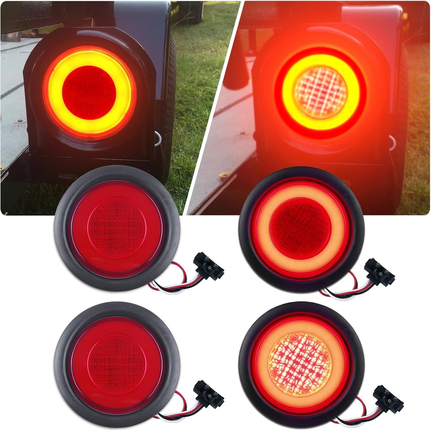 Luces traseras LED redondas 4" con halo 64 LEDs 12V