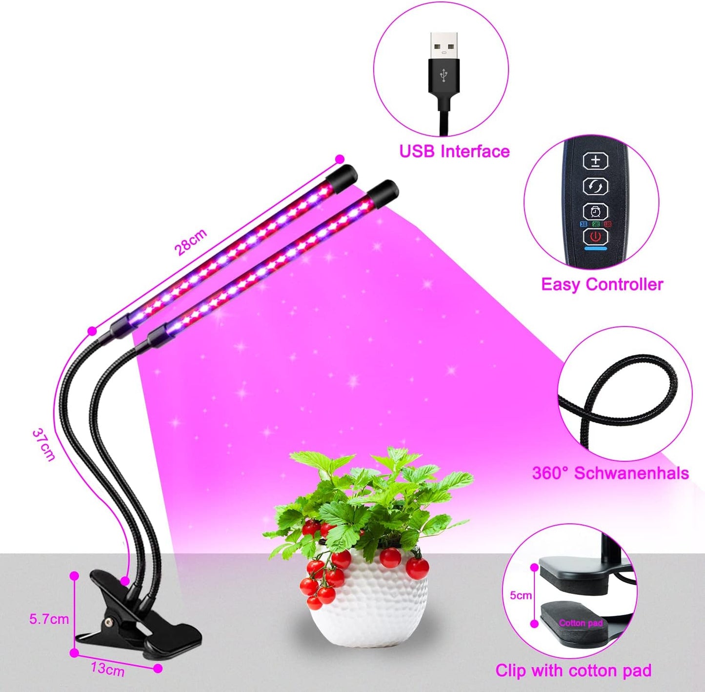 Lámparas LED cultivo interior espectro completo 9.8ft set 2