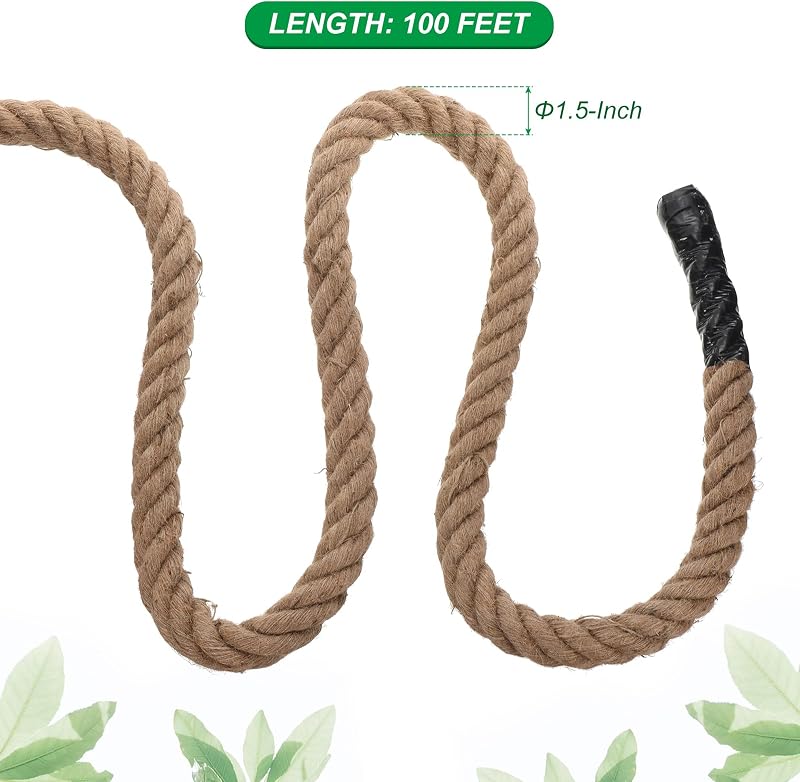 Cuerda yute 1.5pulg x100ft trenzada manualidades decoración