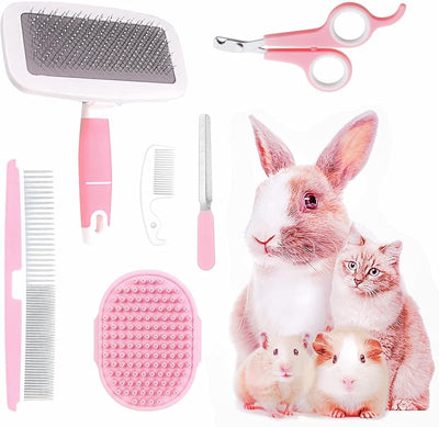 Kit aseo mascotas cepillo desempañador guante masaje