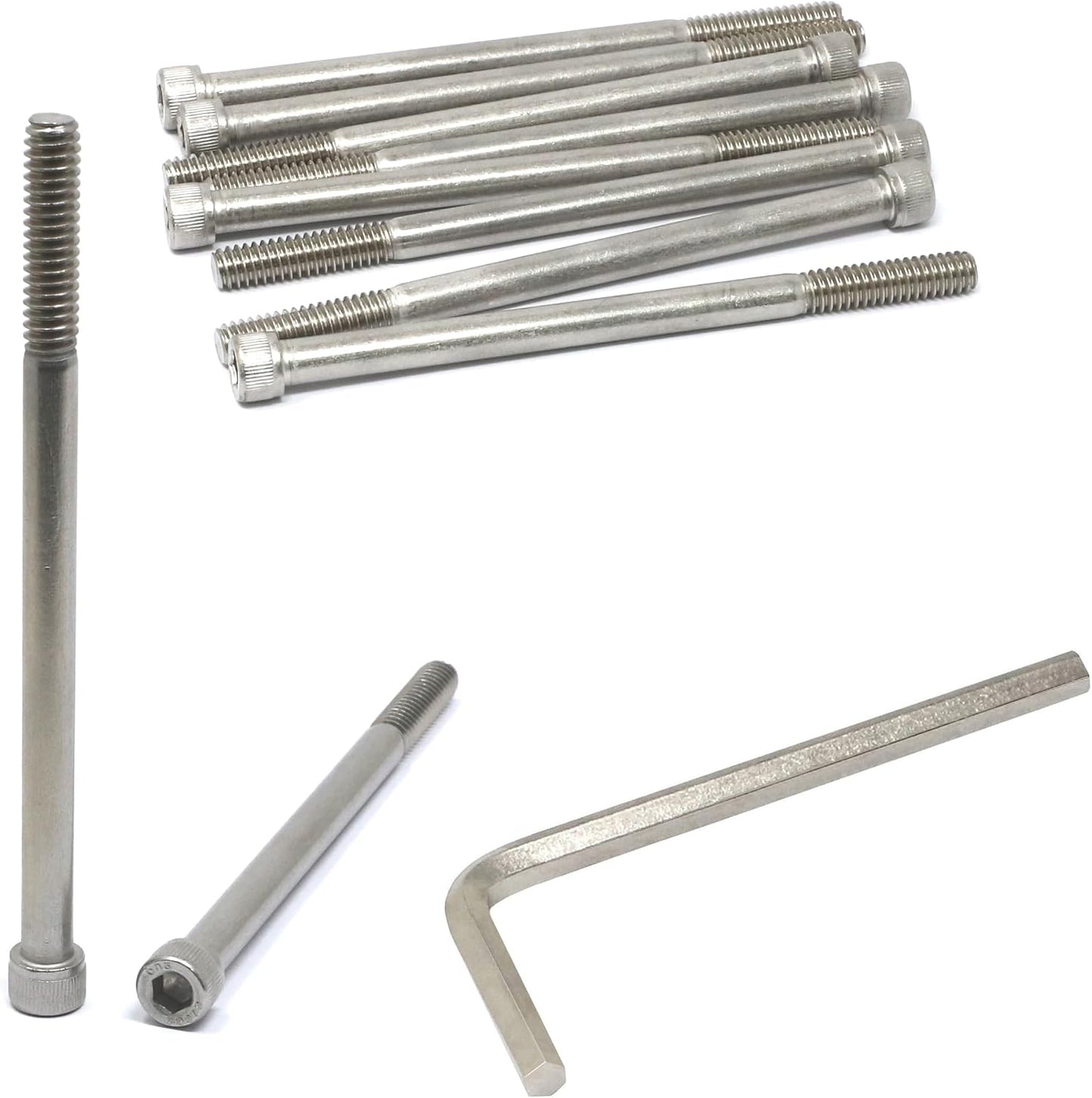 Kit 10 unidades tornillos hex 1/4-20 x 4 acero inox 304