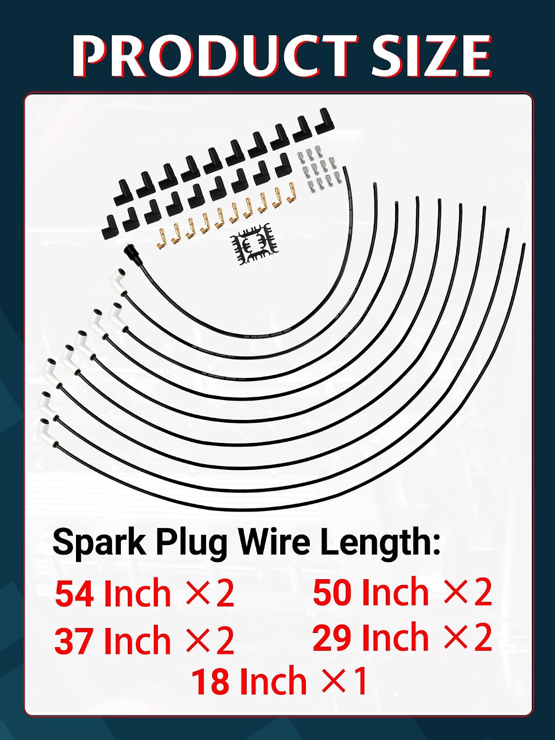 Set cables bujía 9001C 0.315" botas cerámica blanca