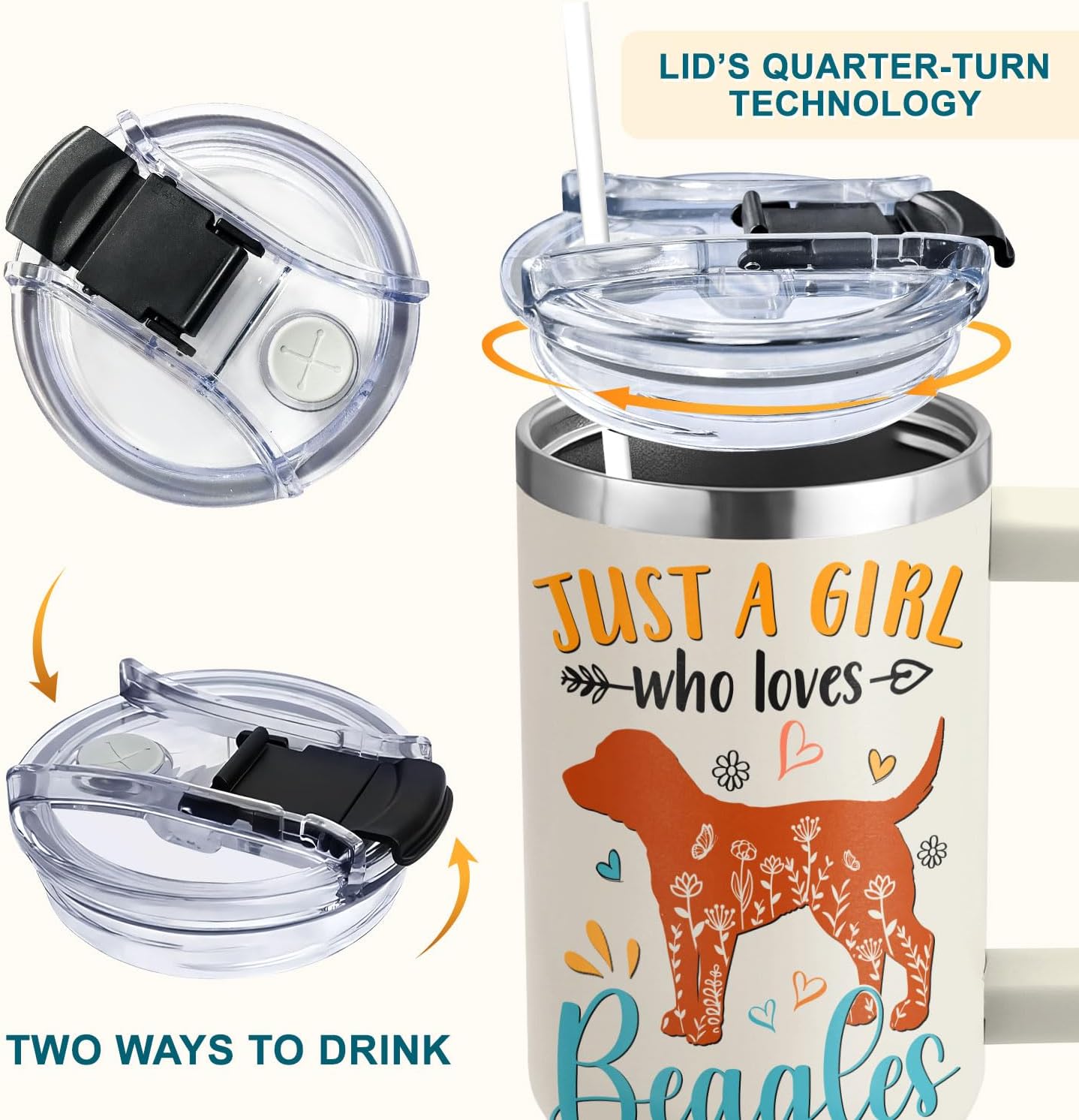 Vaso térmico Dog Mom 40oz regalo para dueñas de perros