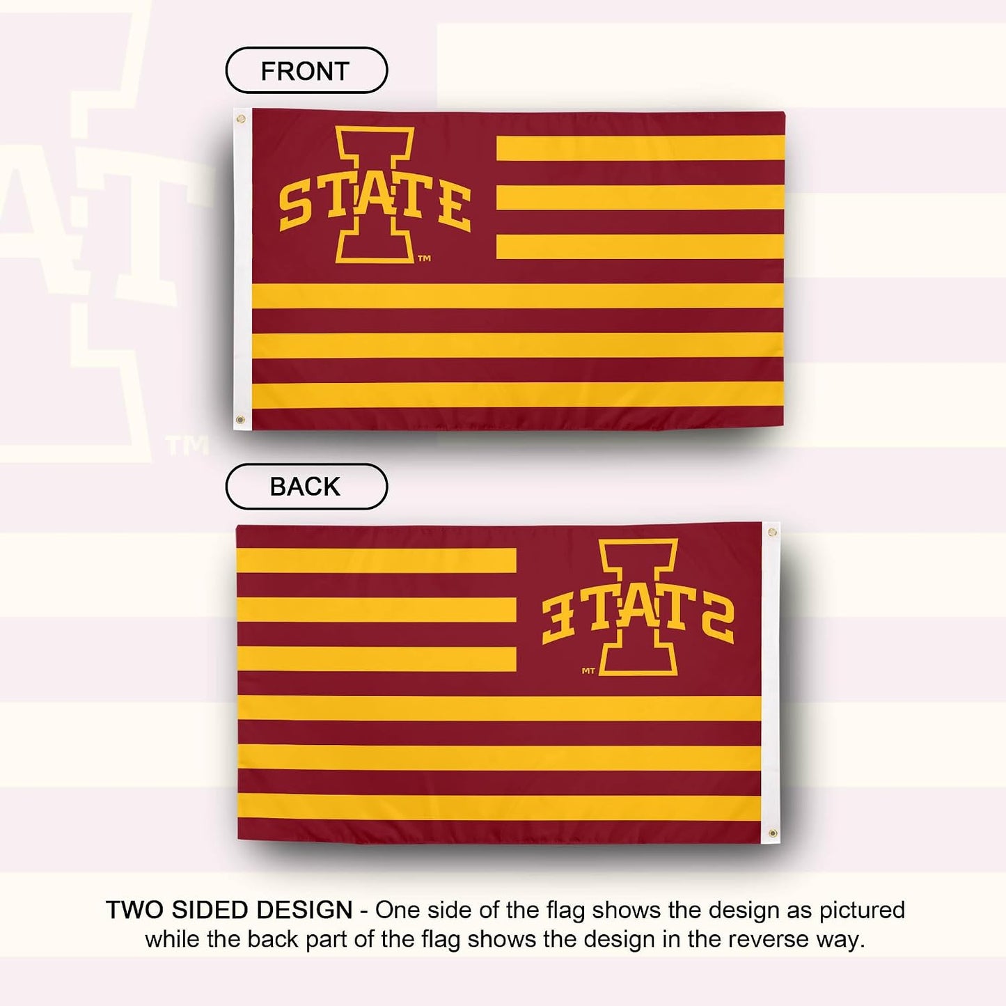 Bandera ISU 3x5ft tela poliéster duradera interiores exteriores