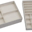 Bandeja organizadora joyas apilable gris con tapa