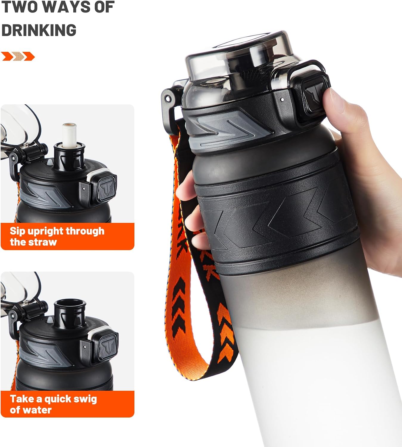 Botella agua deportiva Tritan 34oz popote extraíble sin BPA
