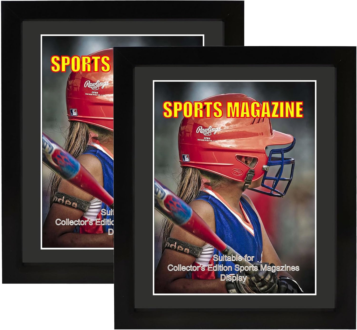 2 Marcos deportivos revistas 8x10.5" con soporte