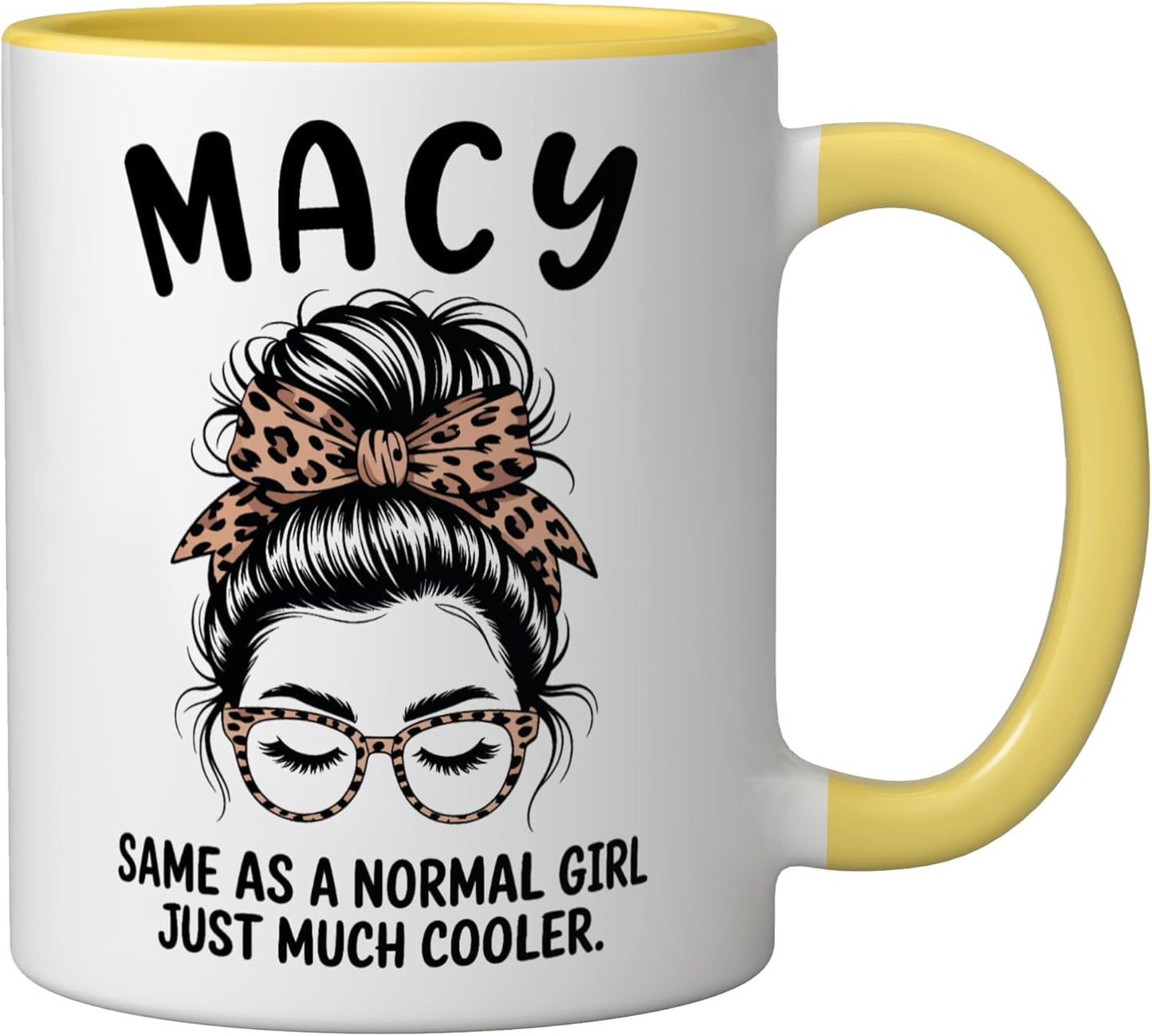 Taza Cerámica Nombre Chica Cool Amarillo/Blanco