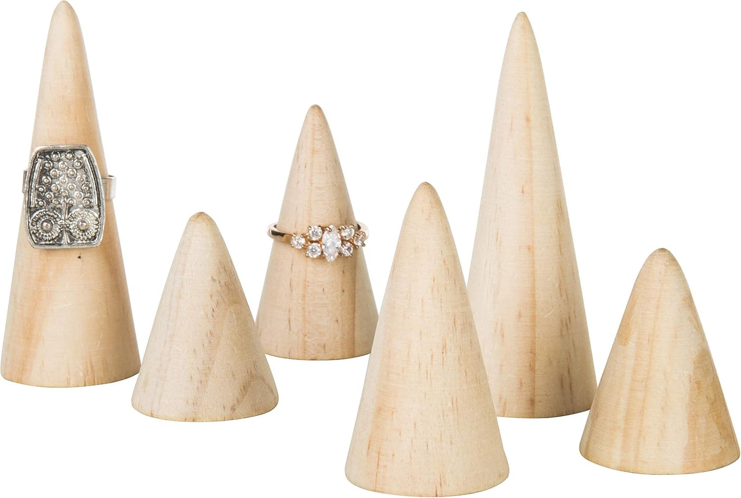 6 Soportes Madera Anillos Triangular Moderno Tocador