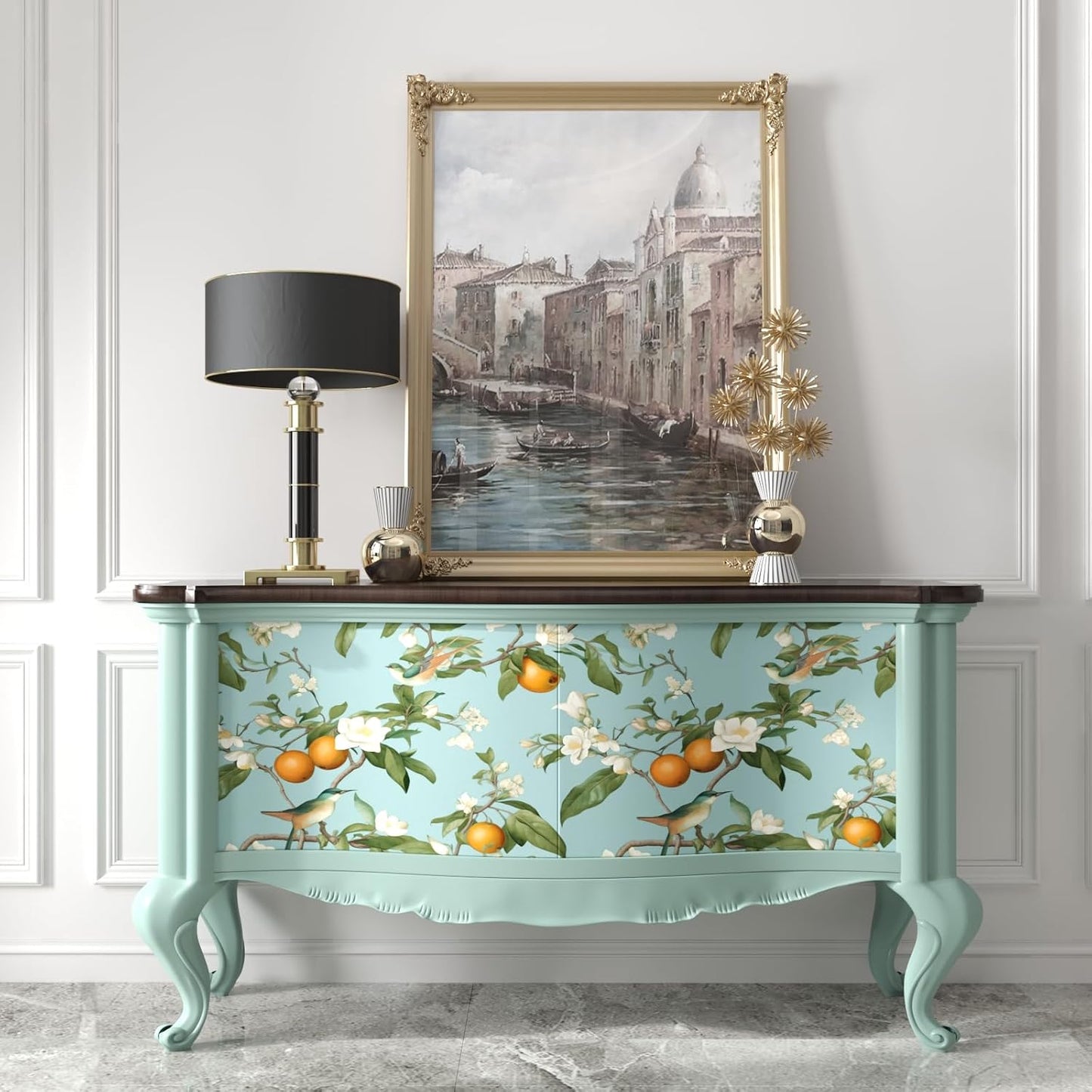 Papel tapiz floral botánico autoadhesivo para paredes y muebles