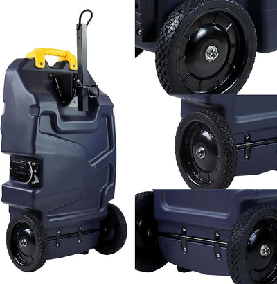 Tanque desechos portátil RV 39gal con 2 ruedas