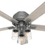 Ventilador techo 52pulg led 5 aspas plateado dormitorio