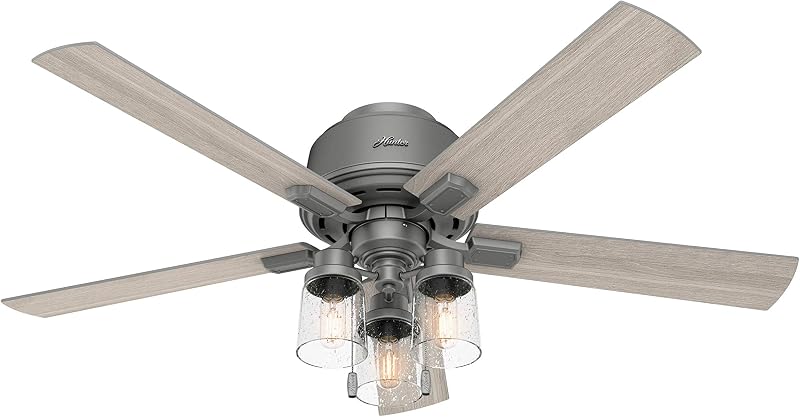 Ventilador techo 52pulg led 5 aspas plateado dormitorio