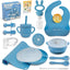 Set alimentación silicona bebé destete azul de lujo