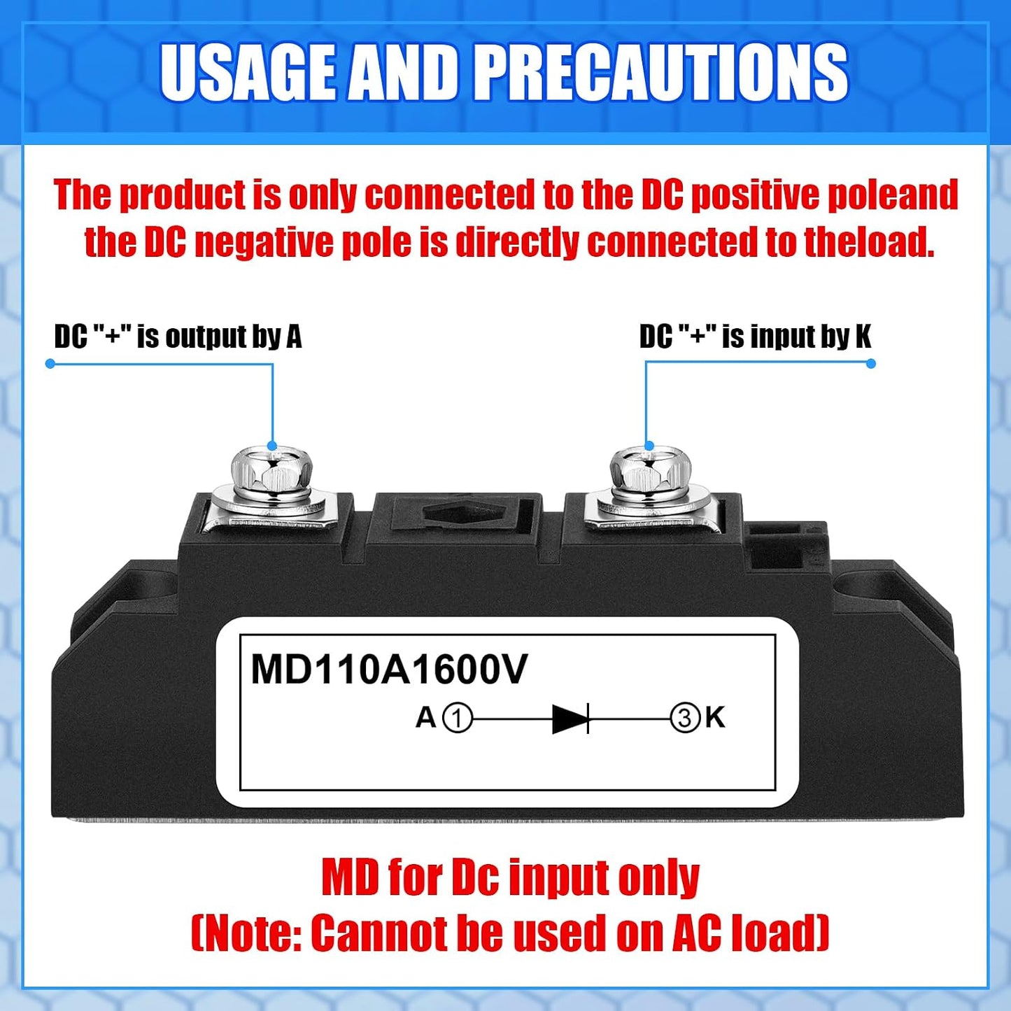 Diodo solar 2 pzas 110A antiinverso 3-1000V