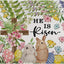 Mantel de pascua con conejos y huevos coloridos set de 4 12x18 pulgadas