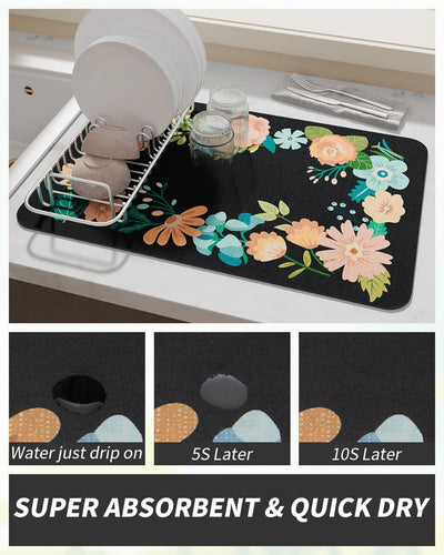 Alfombrilla cocina absorbente para secar platos 17x31.5