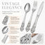 Set 60 Pzas Cubiertos Retro Plata Real Acero Inox