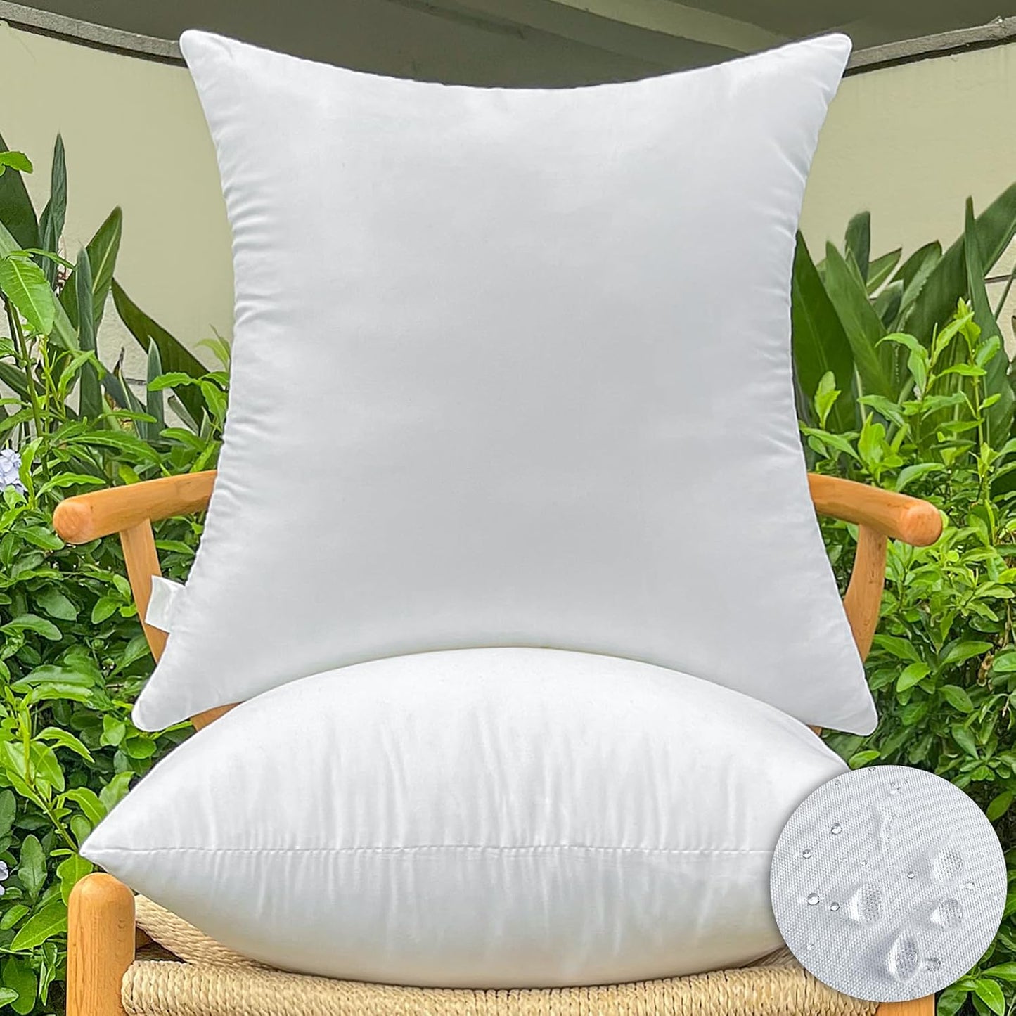 2 Rellenos Almohada 20x20pulg Impermeables para Patio Sofá