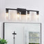 Lámpara baño 4 luces estilo rústico vidrio negro