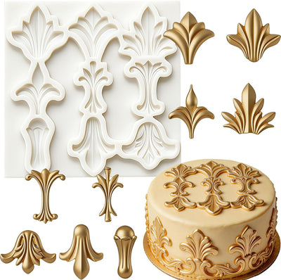 Molde de silicona barroco para fondant y decoración de pasteles