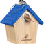 Casa madera nido pájaros jardín azul rey