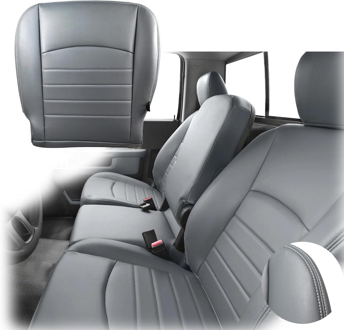 Cubierta asiento trasero cuero sintético gris Dodge Ram