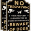 2 Carteles No Trespassing 12x8" Metal Negro/Dorado