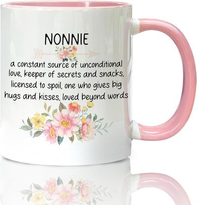Taza café cerámica rosa floral 11oz regalo abuela