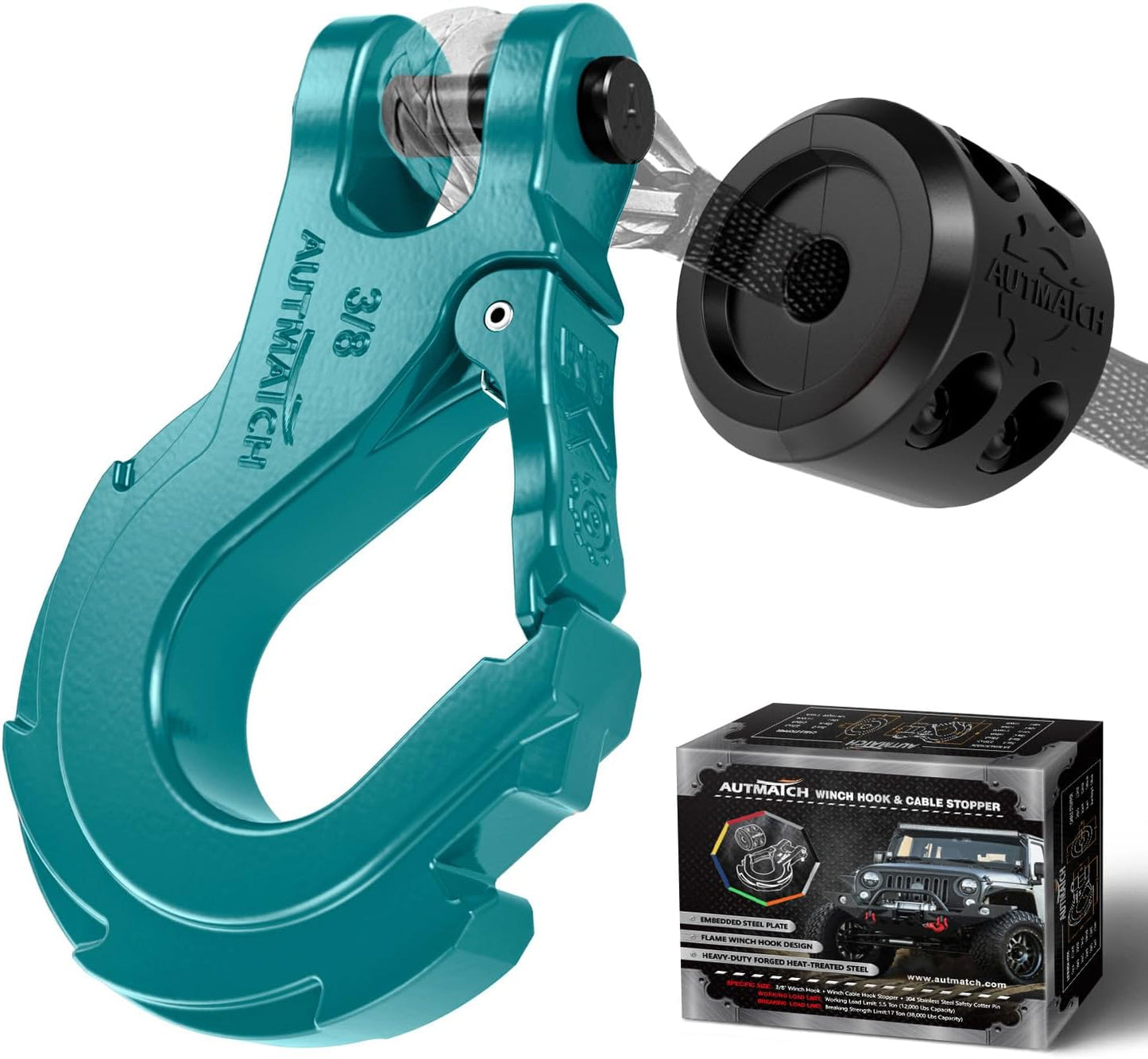 Gancho cabrestante 3/8" acero forjado grado 70