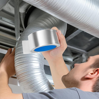 Cinta aluminio plateado 2pulg x393pies 3.9mils sellado HVAC
