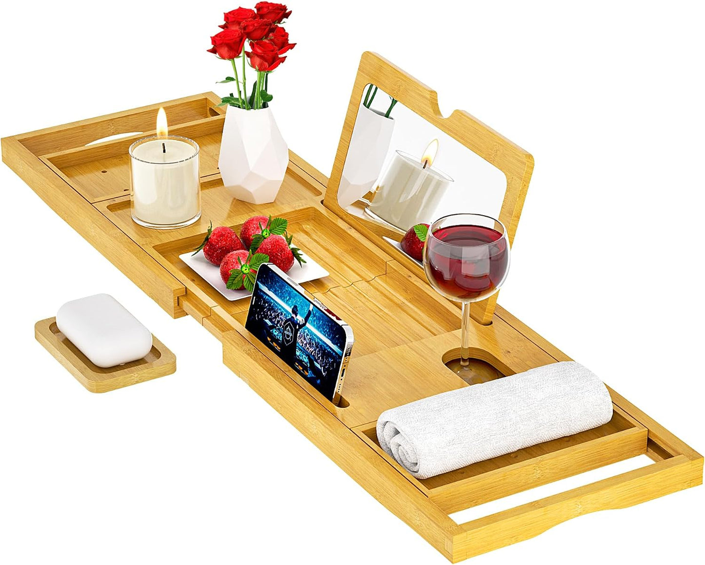 Bandeja bañera bambú con espejo regalo bodas aniversarios