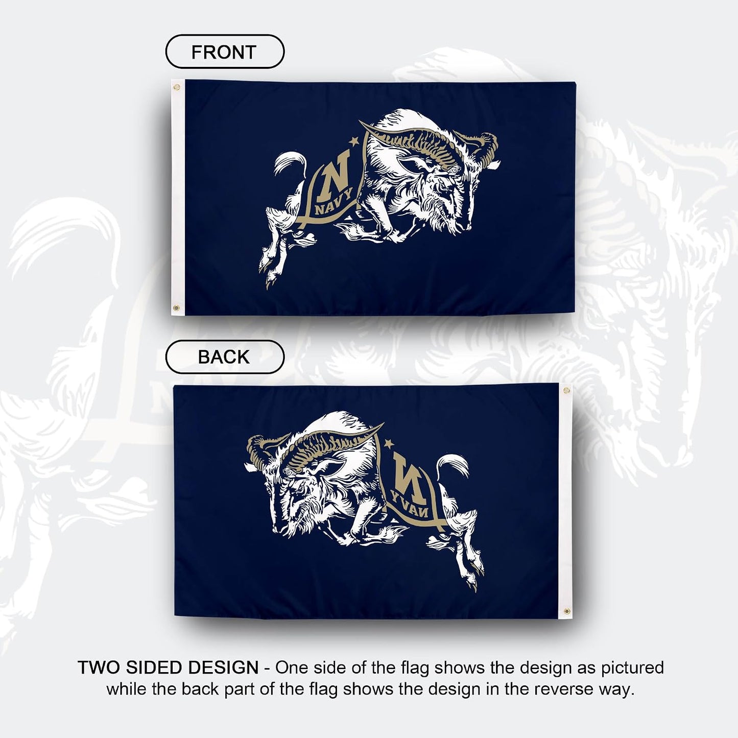 Bandera Academia Naval EE.UU. 3x5ft tela poliéster duradera