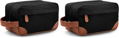 Neceser colgante viaje hombre resistente agua lona negro set 2