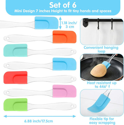 Set 6 Espátulas Silicona Antiadherentes Cocina