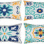 4 Fundas Almohada Impermeables 12x20" Estampado Azul
