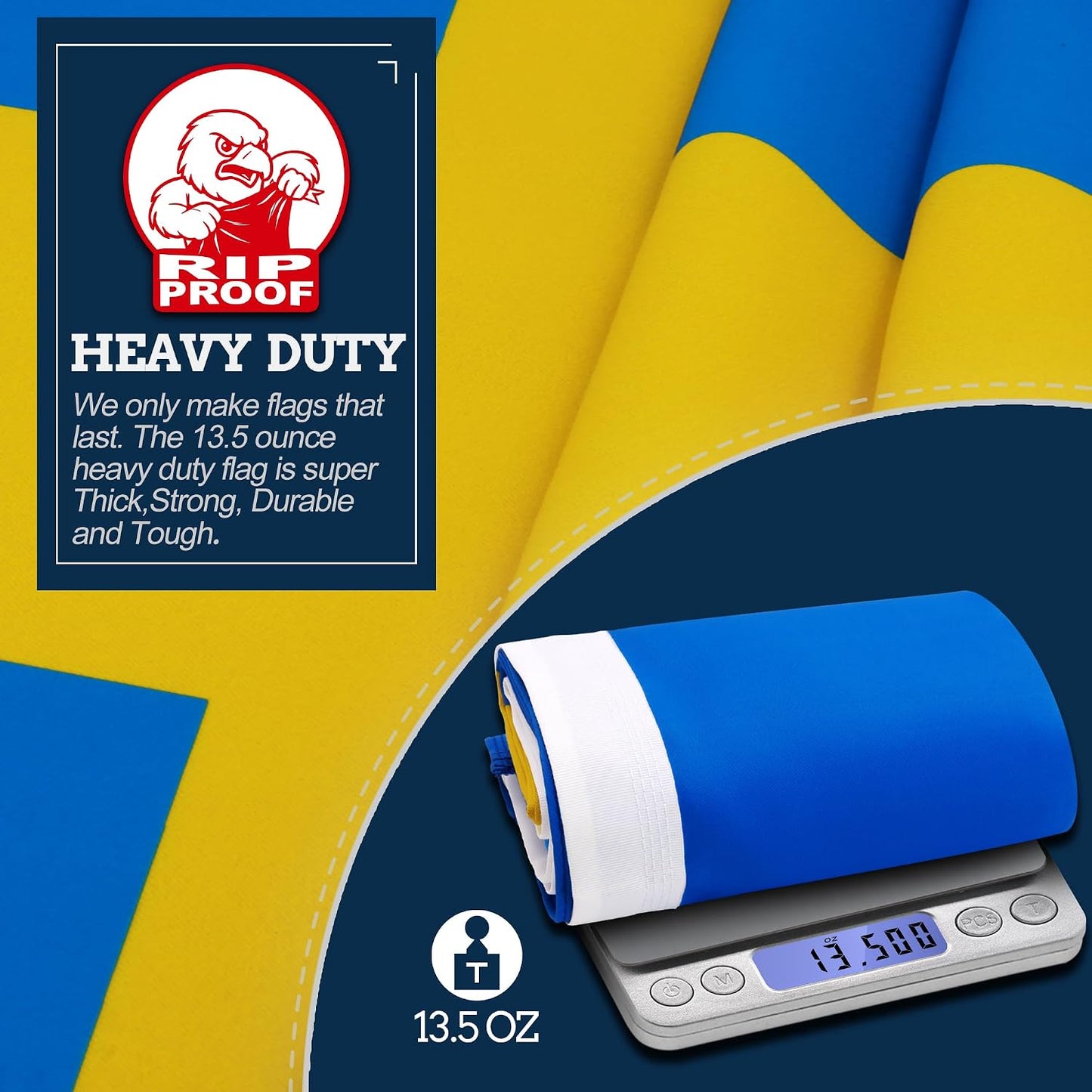 Bandera Suecia 3x5ft 3 capas resistente arrugas
