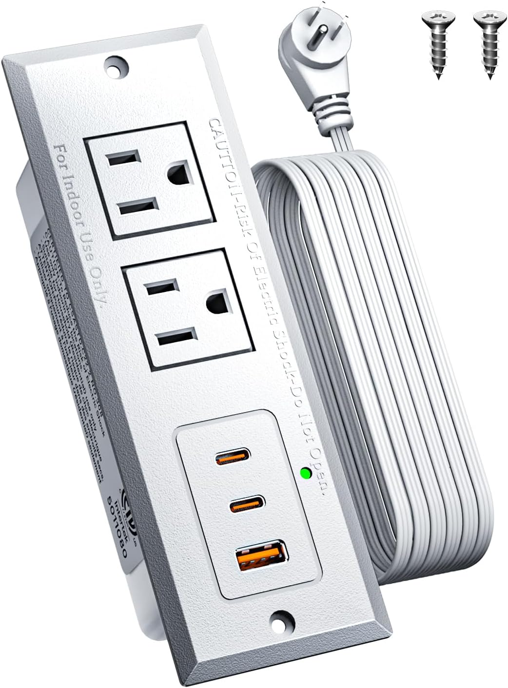 Tira alimentación empotrada con USB C 20W y USB A para mesa