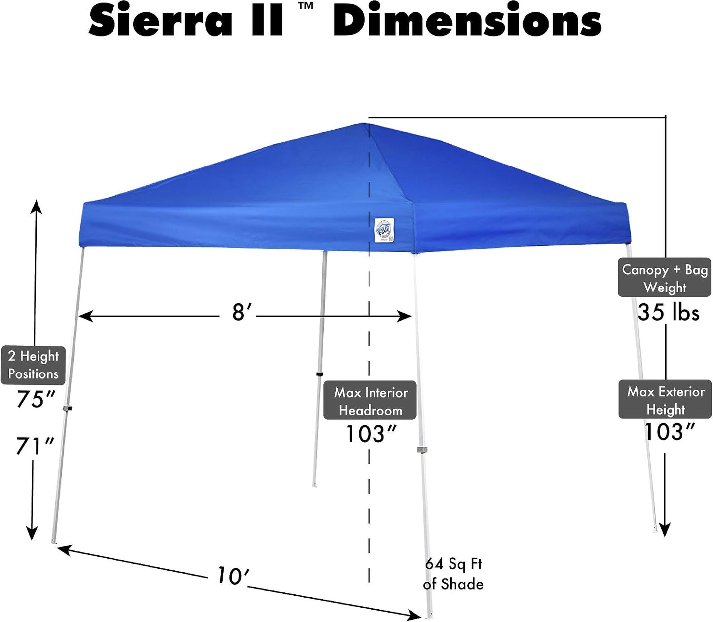 Toldo Sierra II Color Azul para Terraza y Jardín